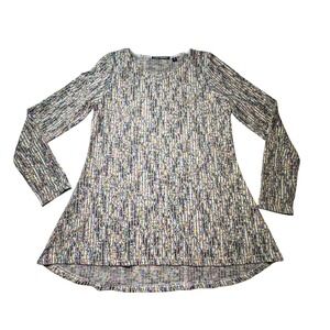 SNOSKINS Womens Long Sleeve Tunic Top Multicolored Abstract Print  M Made in USA